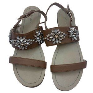 BCBGeneration BRINAH Size 7.5 M Brown Embellished Sandals